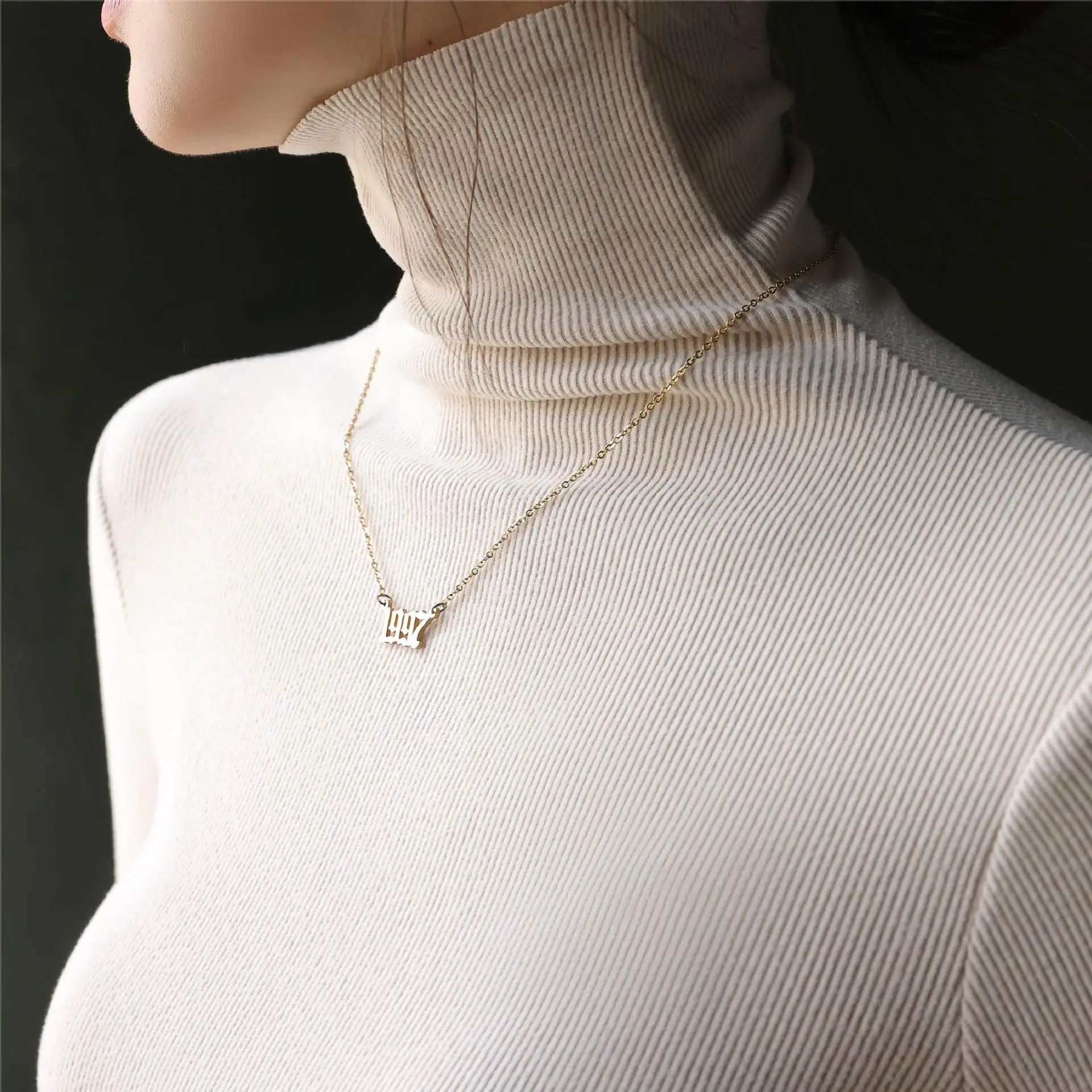 Women's High Collar German Velvet Shirt White Autumn Winter - Image 3