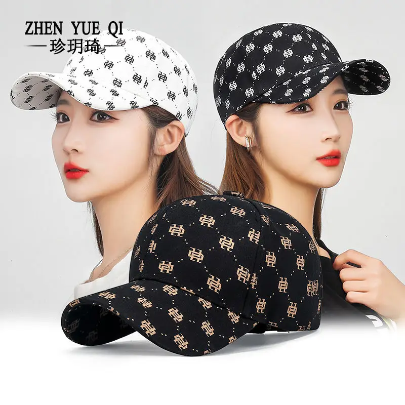 Women Black Monogram Baseball Cap Sunshade - Image 6