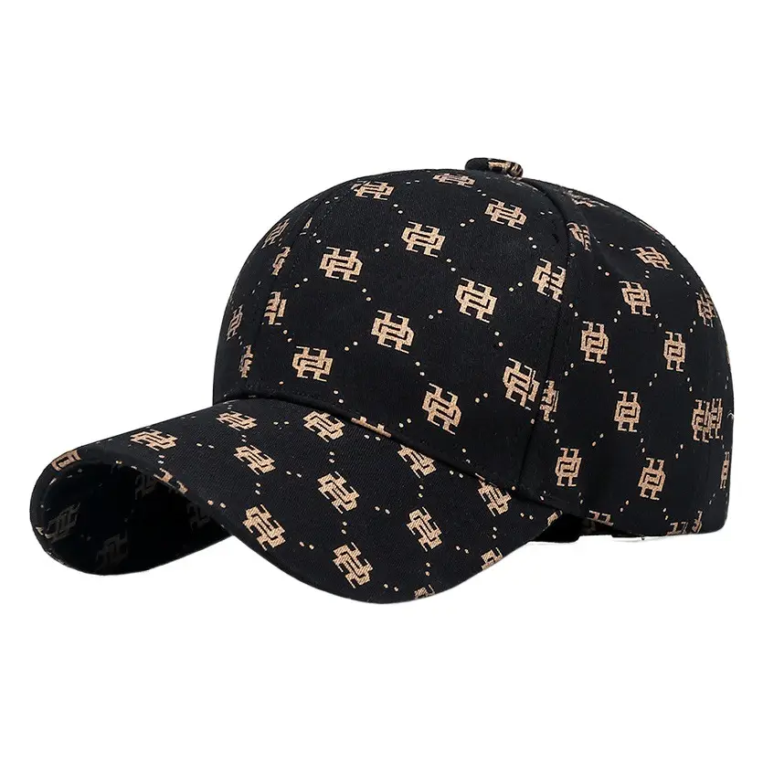 Women Black Monogram Baseball Cap Sunshade
