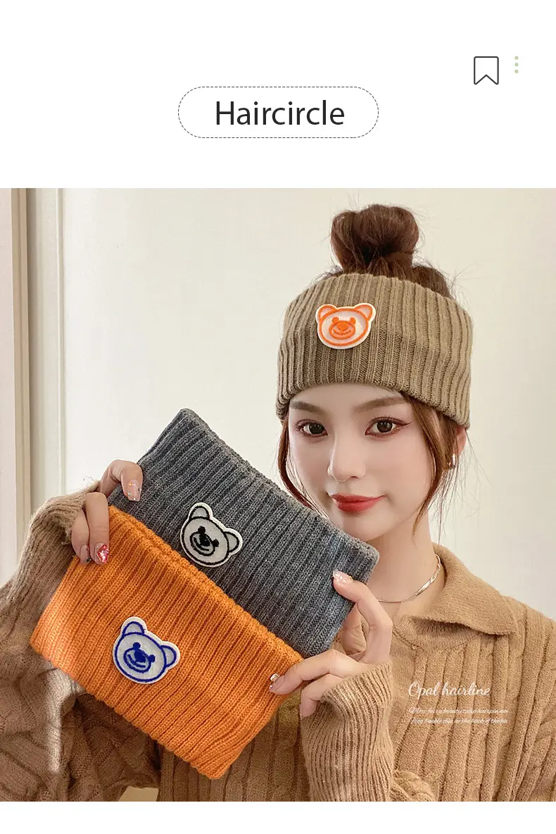 Cute Bear Knitted Wool Hair Band for Women Autumn Winter â feature 12