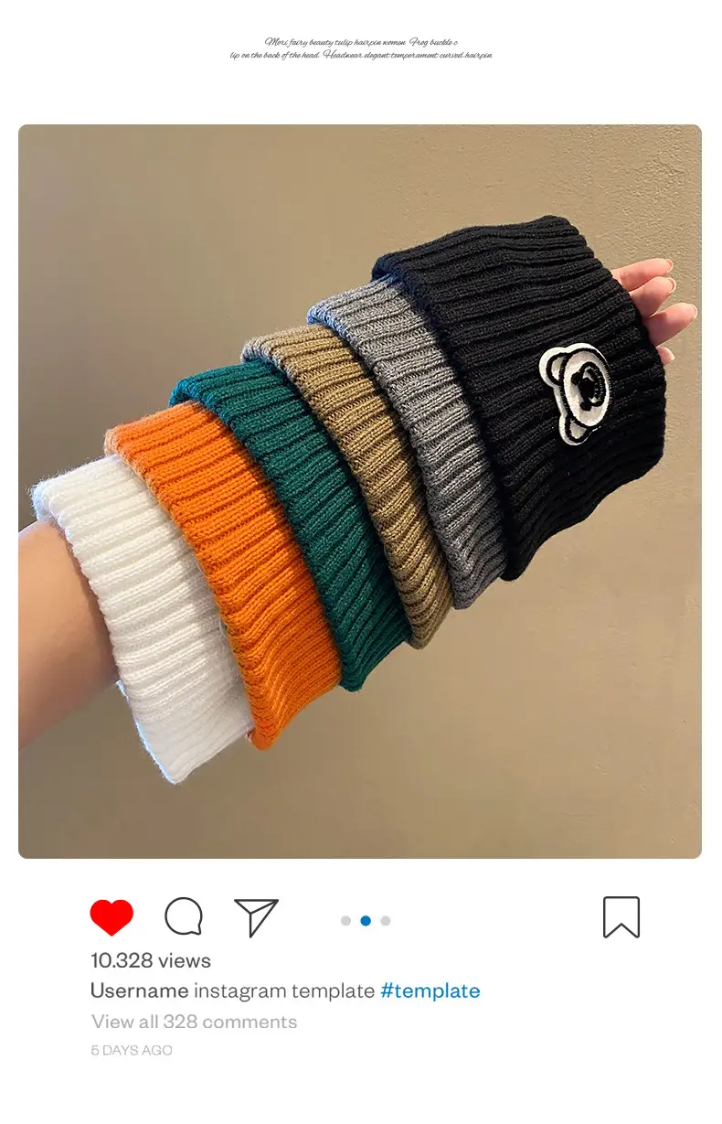 Cute Bear Knitted Wool Hair Band for Women Autumn Winter â feature 13