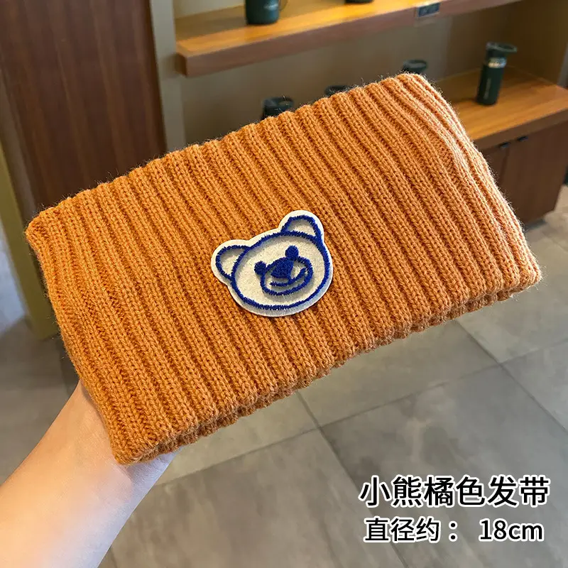 Cute Bear Knitted Wool Hair Band for Women Autumn Winter - Image 2