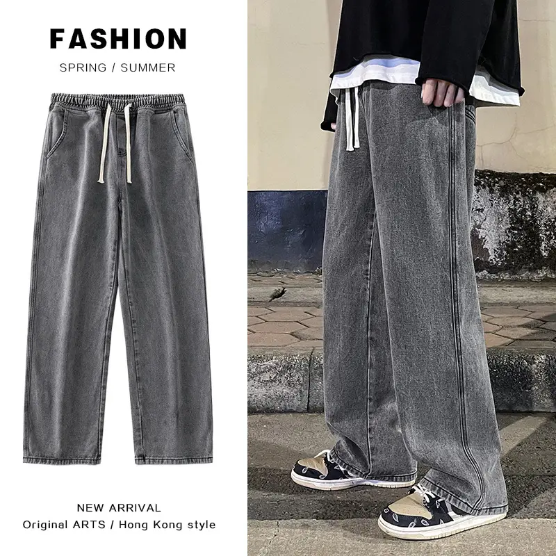 Hong Kong Style Loose Jeans Spring Summer Straight Fit - Image 11