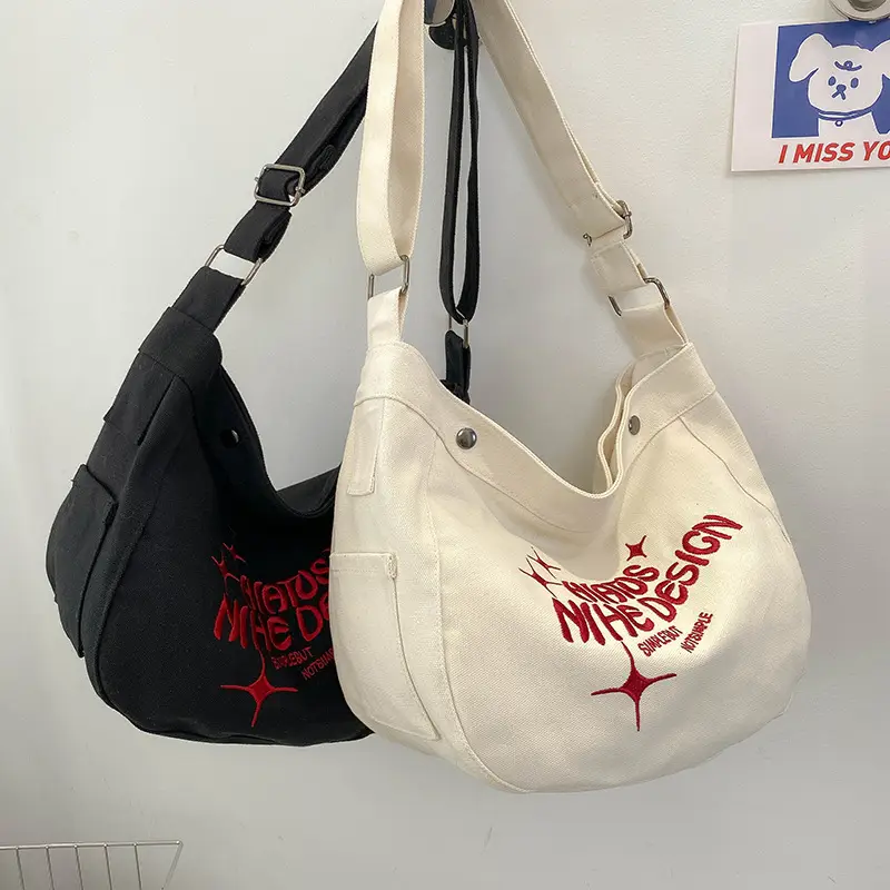 Black Texture Embroidered Crossbody Bag 2022 - Image 3