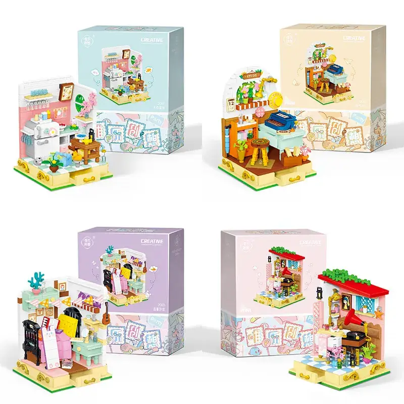 Weile Mini Street View Building Blocks Girl Series City Dessert House Small Gift - Image 14