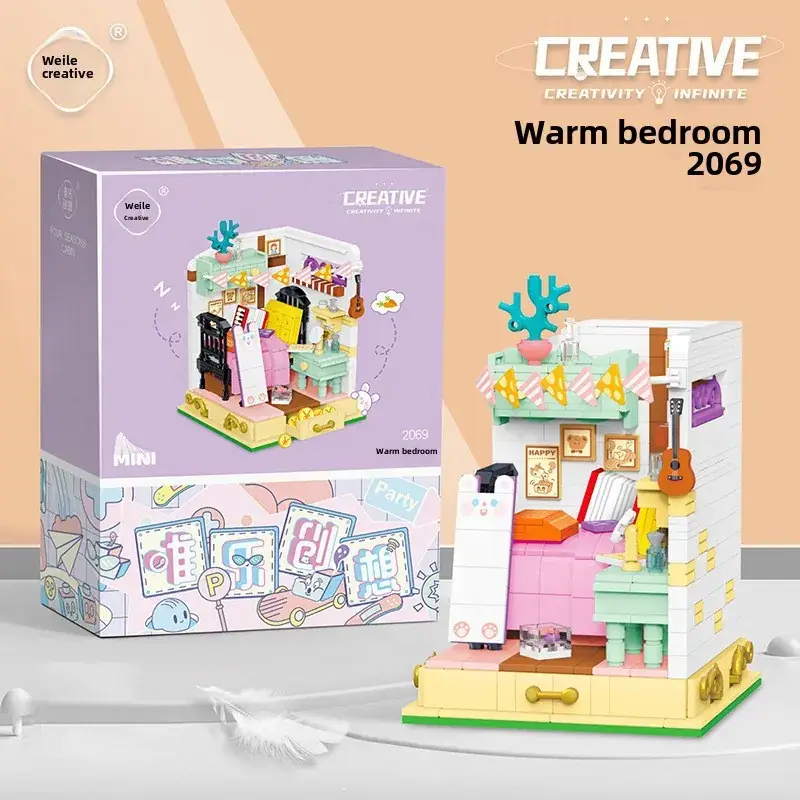 Weile Mini Street View Building Blocks Girl Series City Dessert House Small Gift - Image 7