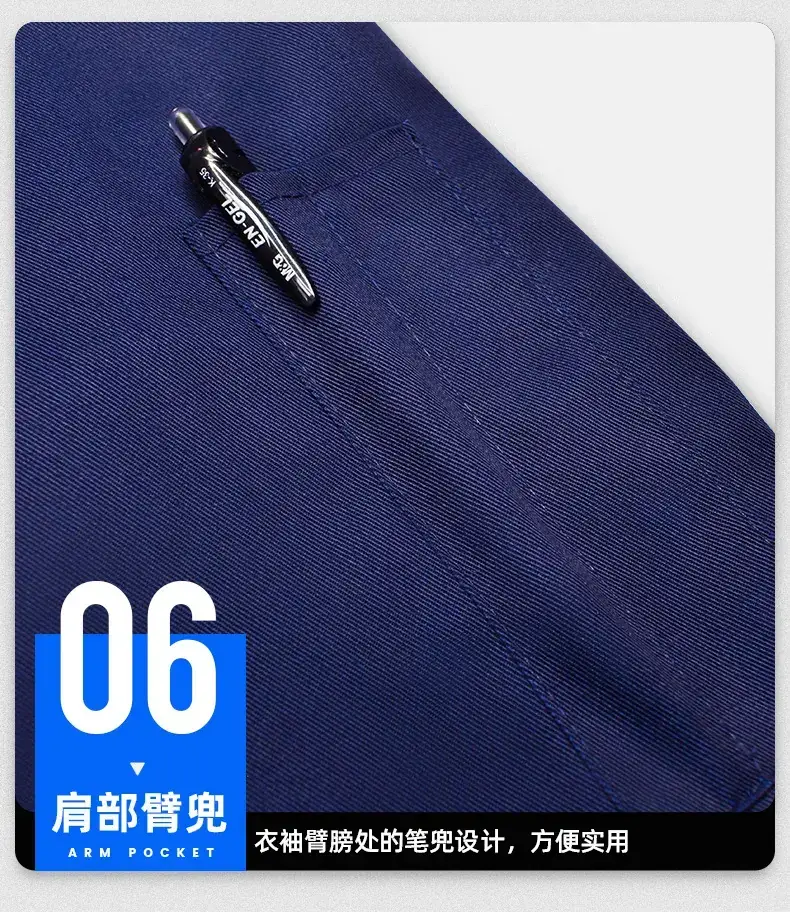 Men's Welding Protective Work Suit Grey Spring Autumn — feature 13