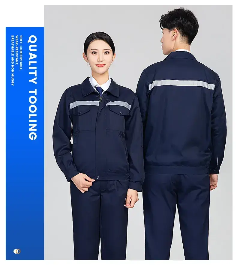 Men's Welding Protective Work Suit Grey Spring Autumn — feature 17