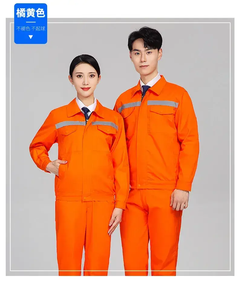 Men's Welding Protective Work Suit Grey Spring Autumn — feature 18