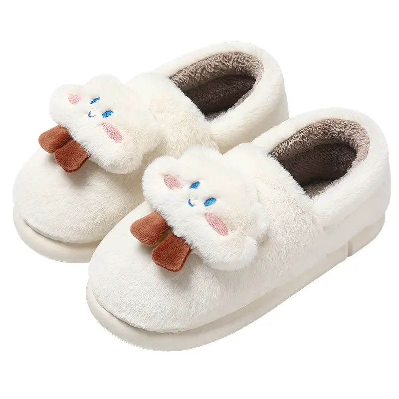 Yunduo Cotton Slippers Bag with Women's Winter Cute Home Household Women's Plush Warm Non-Slip Cotton Shoes Men's Winter Wholesale