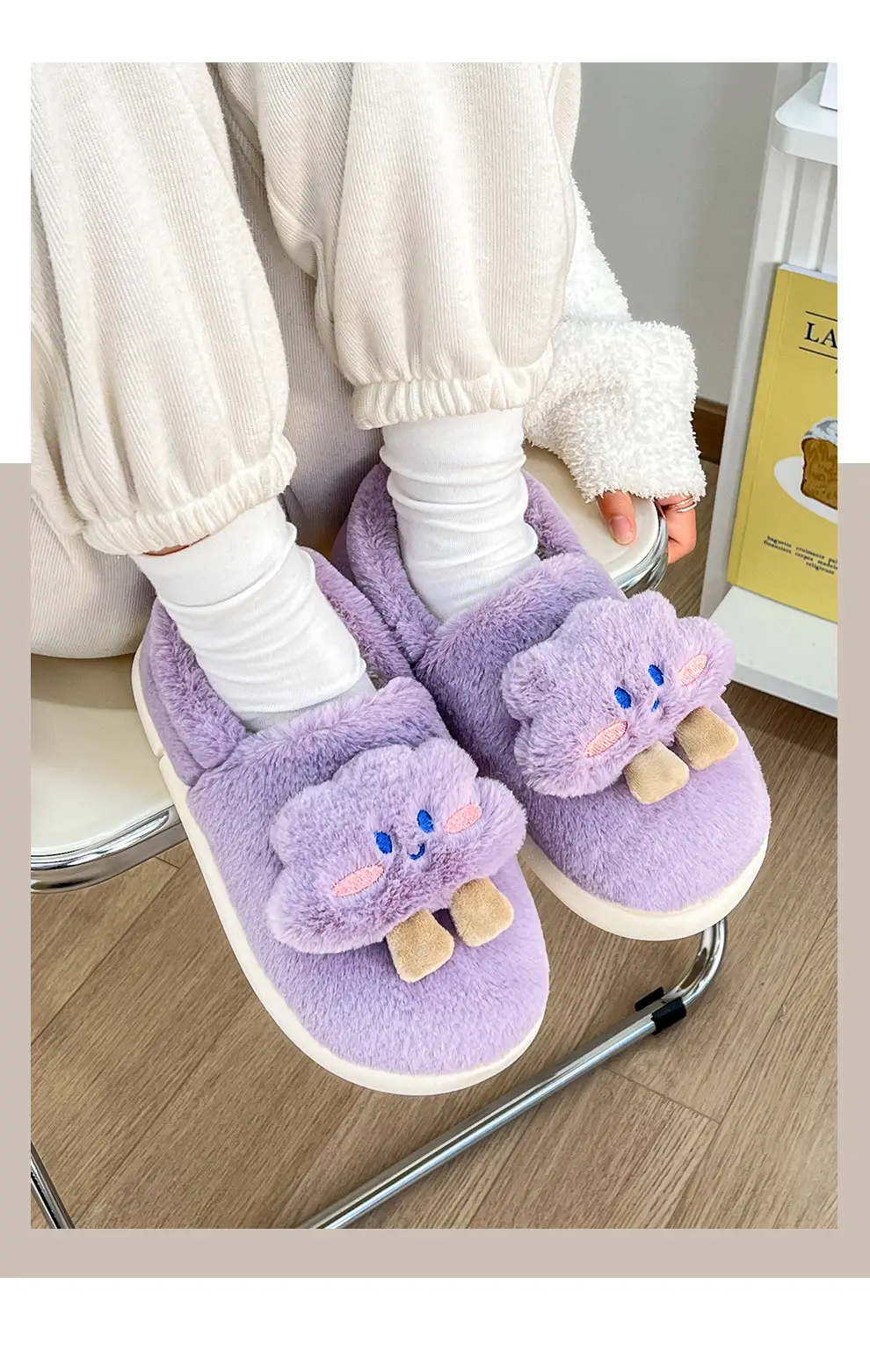 Yunduo Cotton Slippers Bag with Women's Winter Cute Home Household Women's Plush Warm Non-Slip Cotton Shoes Men's Winter Wholesale — feature 10