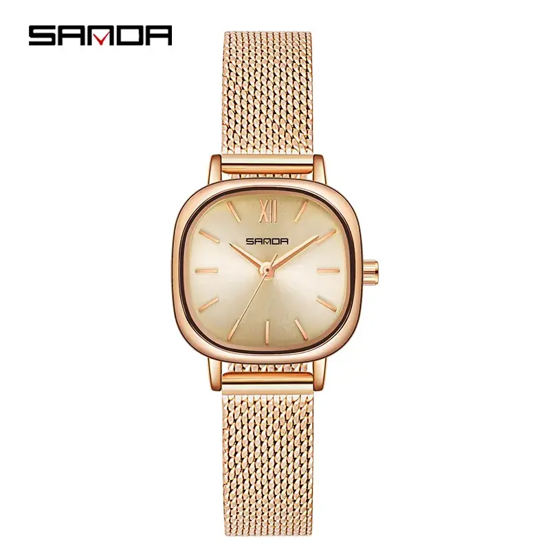 Sanda Women's Quartz Watch with Gold, Black, Green & Rose Gold Bands - Image 3