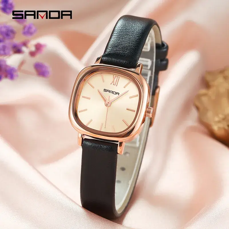 Sanda Women's Quartz Watch with Gold, Black, Green & Rose Gold Bands - Image 5