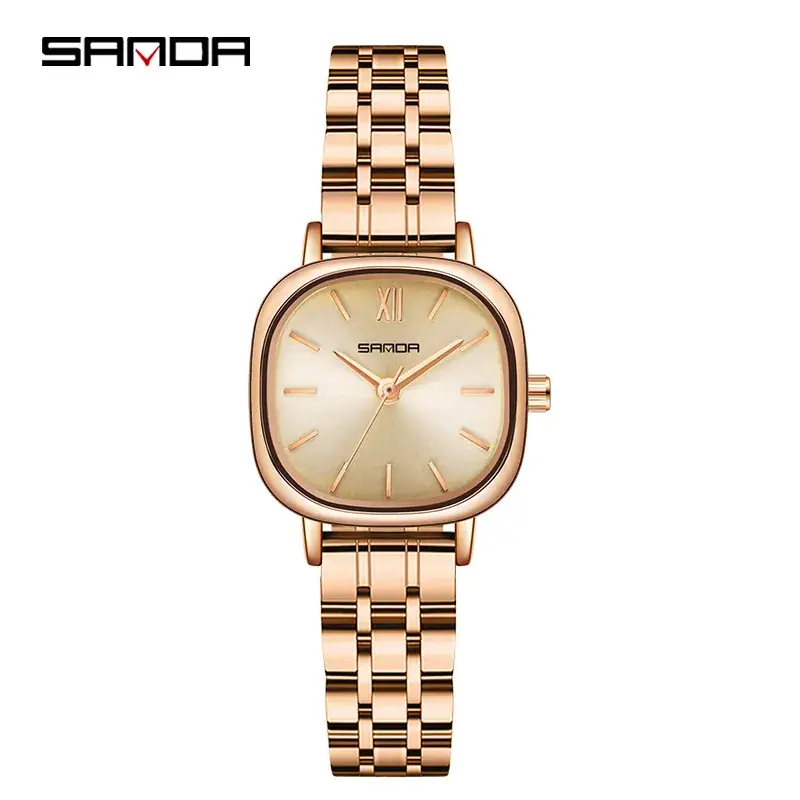 Sanda Women's Quartz Watch with Gold, Black, Green & Rose Gold Bands - Image 4