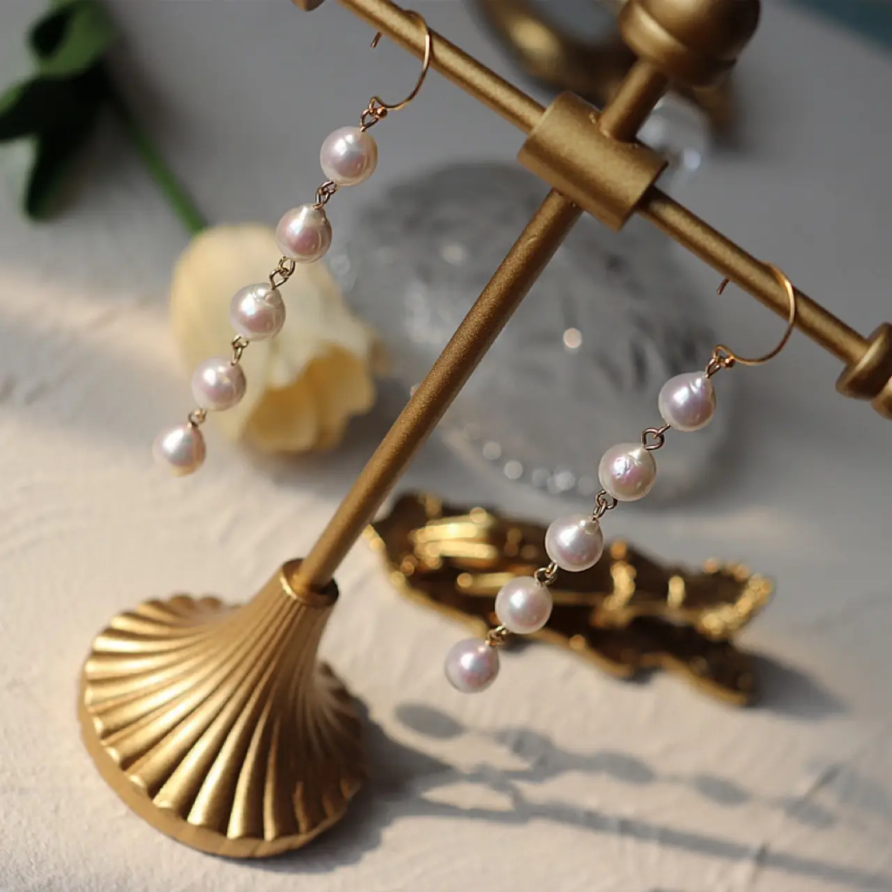 Pearl French Tassel Earrings 14K Gold Handmade — feature 6