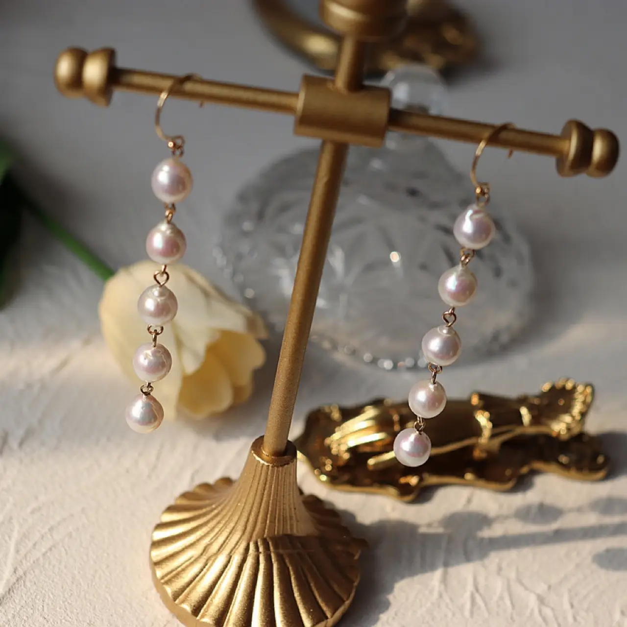 Pearl French Tassel Earrings 14K Gold Handmade — feature 7