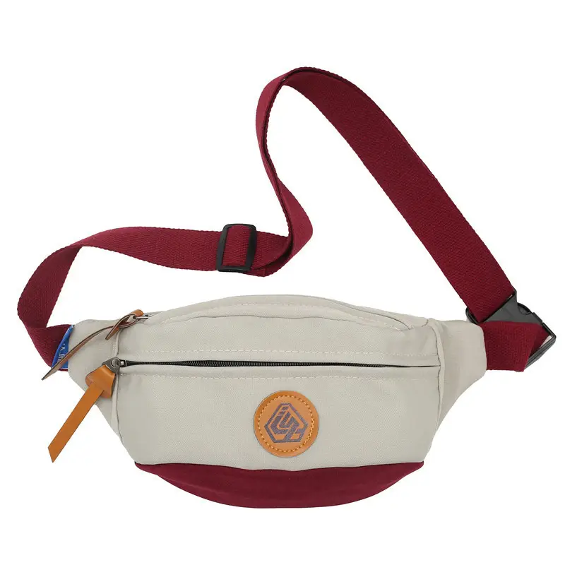 Men's Black Red Crossbody Waist Bag with Adjustable Strap - Image 9
