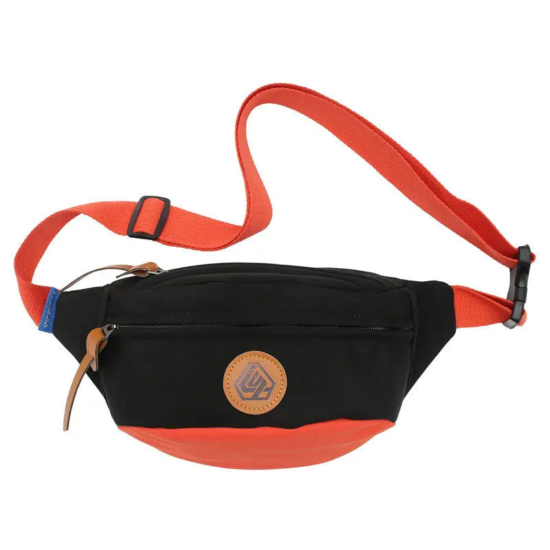Men's Black Red Crossbody Waist Bag with Adjustable Strap - Image 2