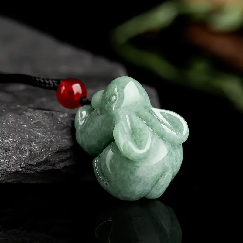 Natural Jade Rabbit Pendant for Men Women - Image 2
