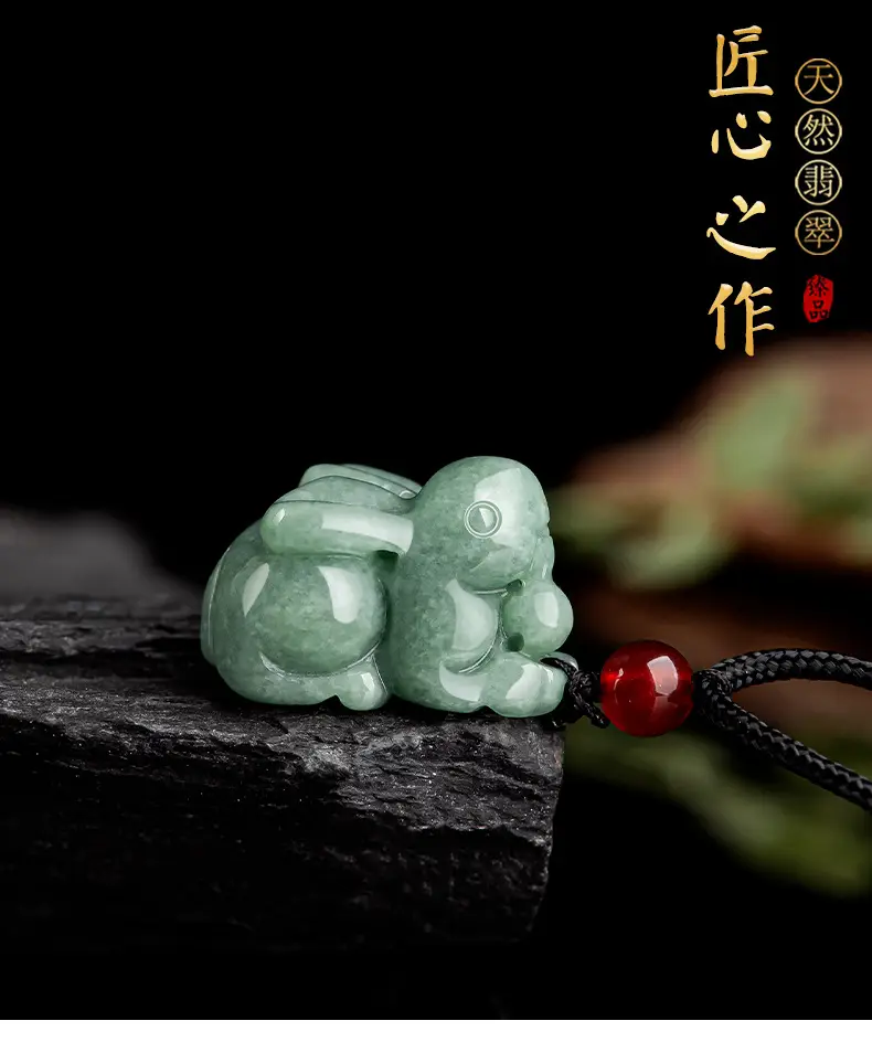 Natural Jade Rabbit Pendant for Men Women — feature 2