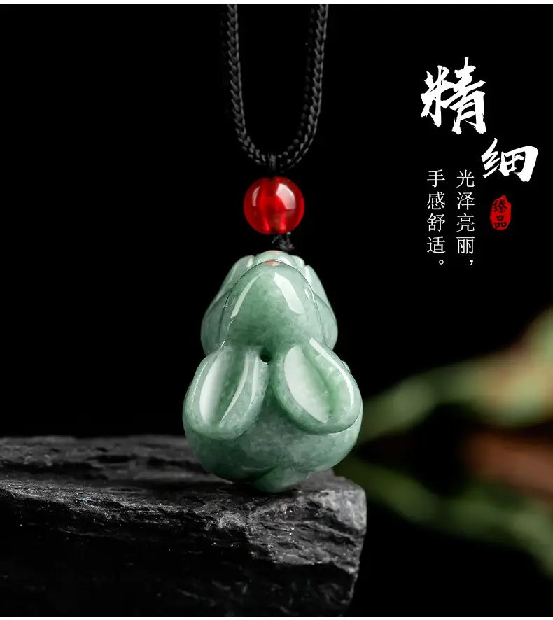Natural Jade Rabbit Pendant for Men Women — feature 7