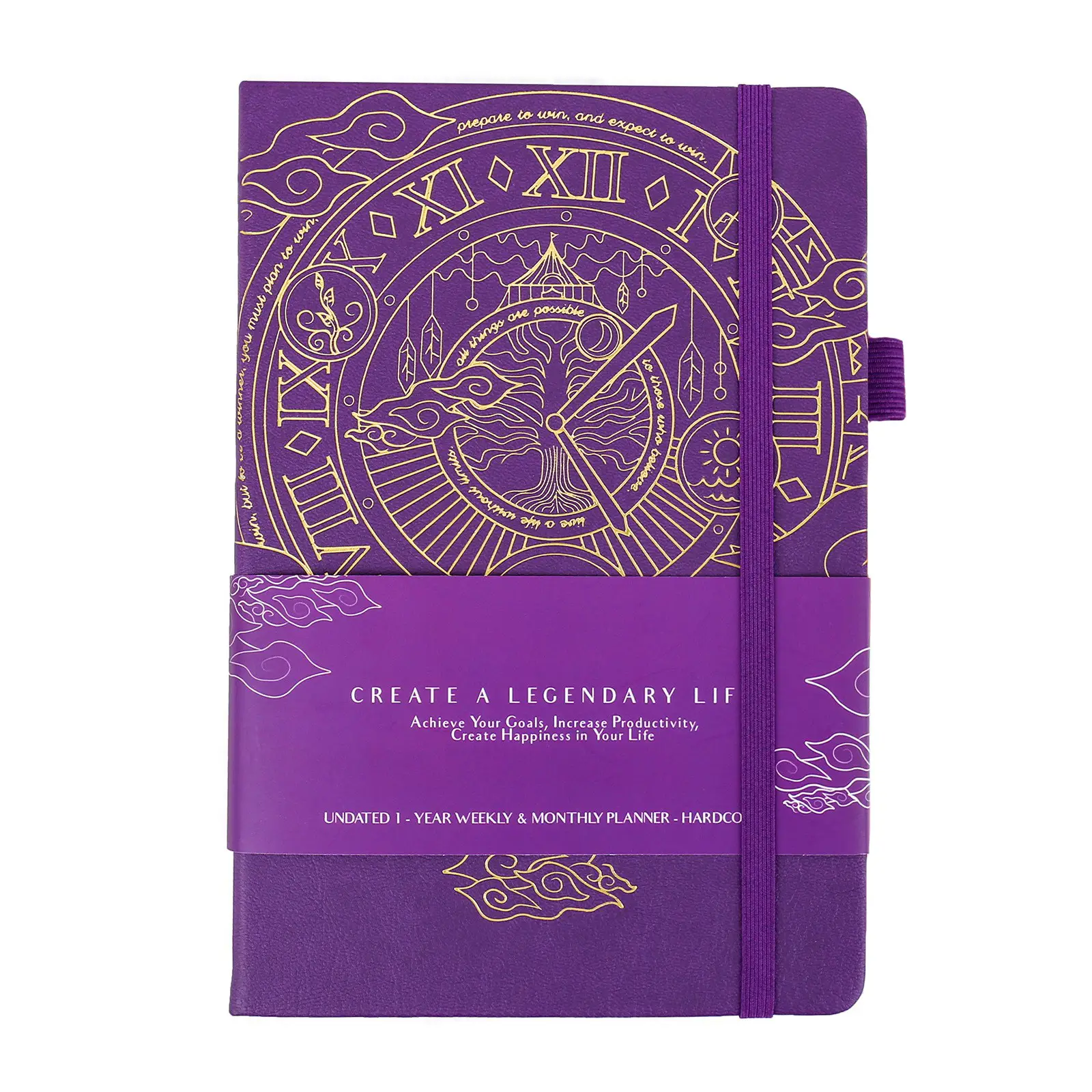 Purple A5 Cross-Body Planner with Roman Numeral - Image 7