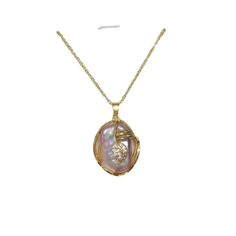 Natural Pearl Baroque Pendant 18K Gold Gift - Image 6