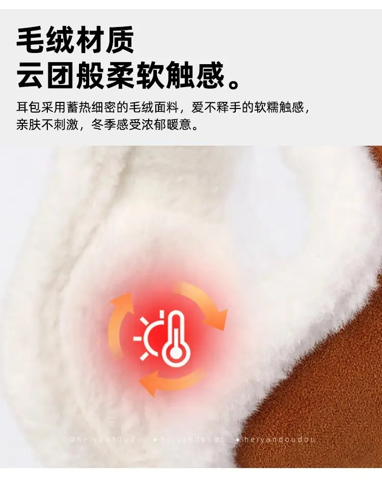 Winter warm earmuffs men's back earmuffs warm cold-proof earmuffs women's thickened plush earmuffs earmuffs ear caps — feature 13
