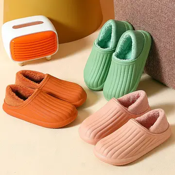 Women Cotton Slippers Blue Warm Autumn Winter Non-Slip — feature 7