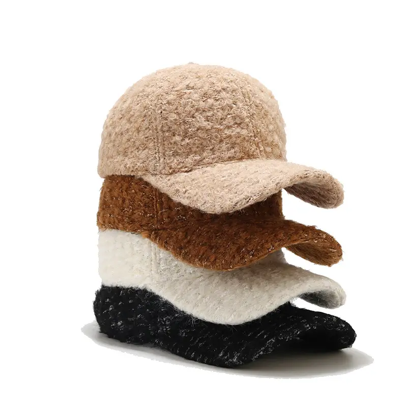 Women Velvet Peaked Cap Winter Warm Teddy Wool Hat