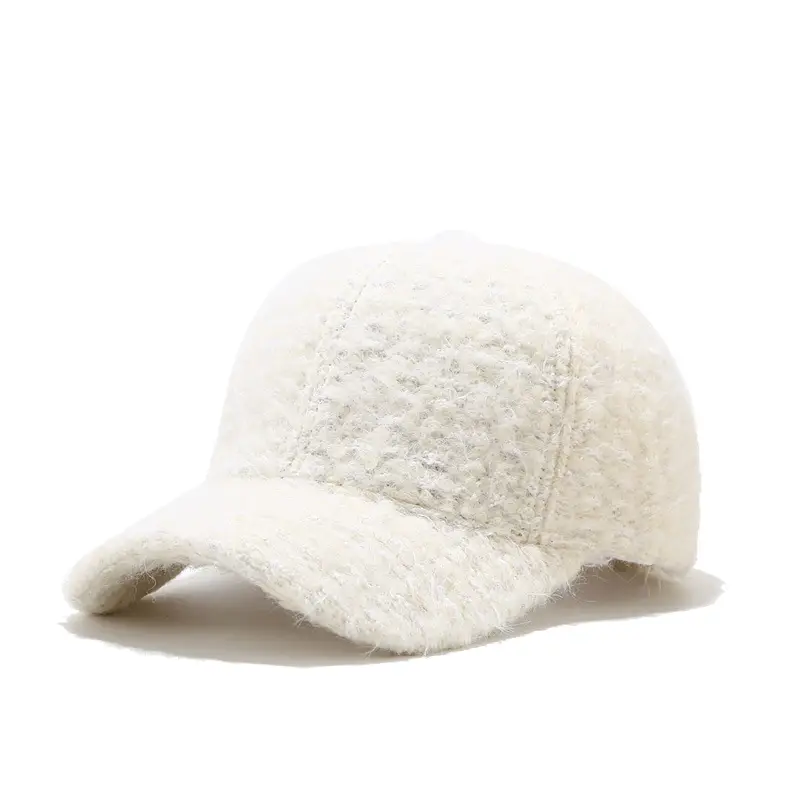 Women Velvet Peaked Cap Winter Warm Teddy Wool Hat