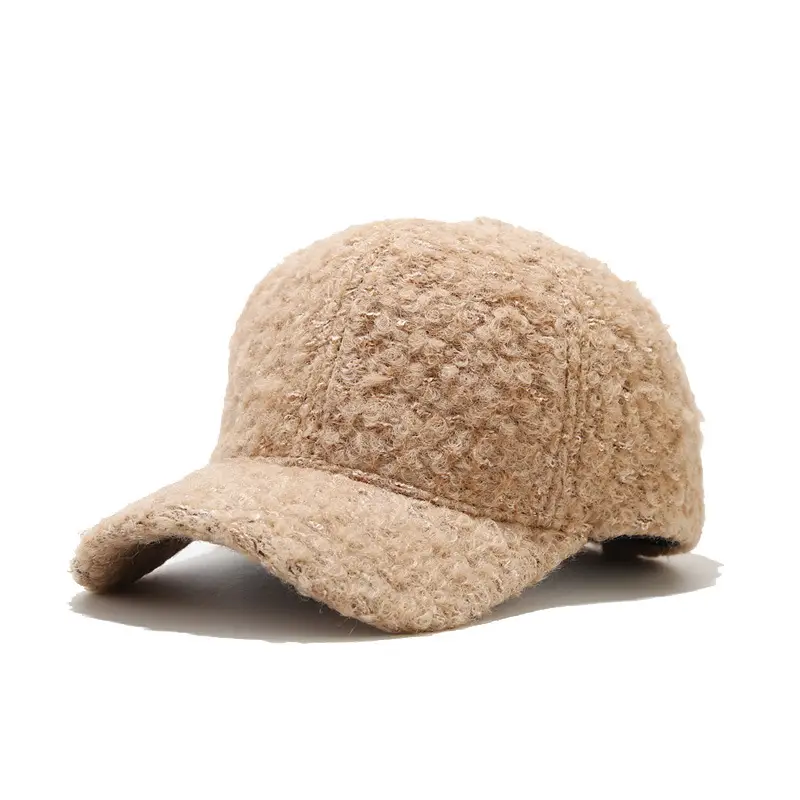 Women Velvet Peaked Cap Winter Warm Teddy Wool Hat