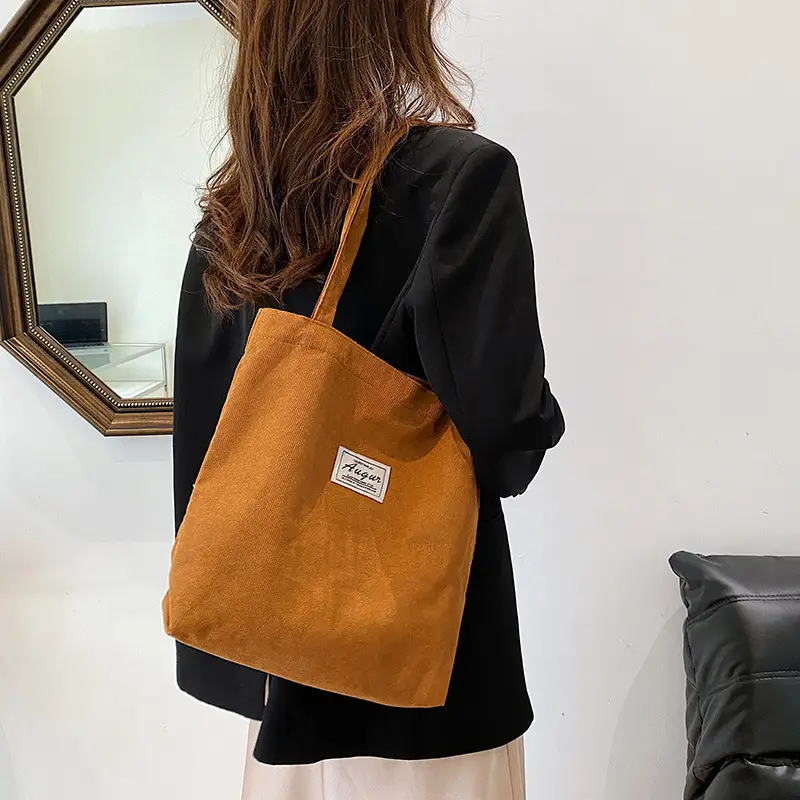New Velvet Women's Large Capacity Tote Bag Brown - Image 6