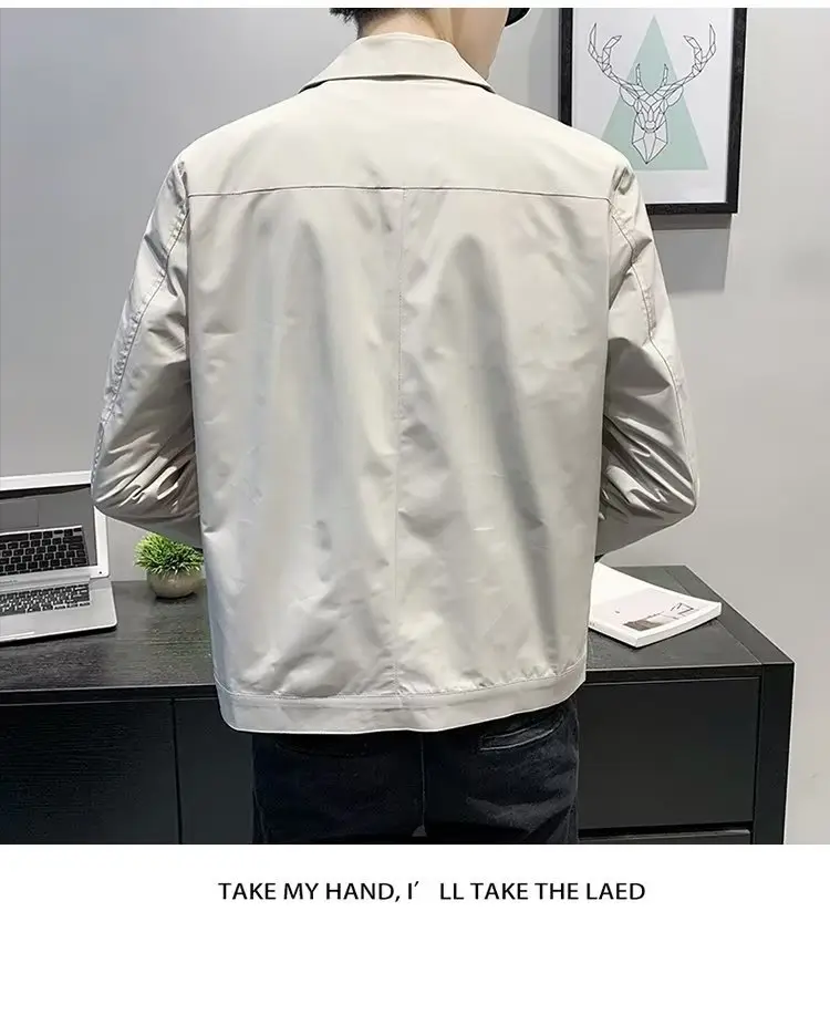 Men's Black Slim Fit Korean Style Jacket — feature 8