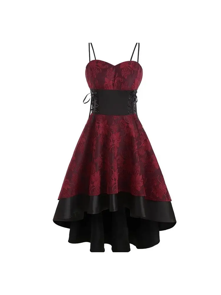 Black Floral Fishtail Lace Dress for Women - Image 5