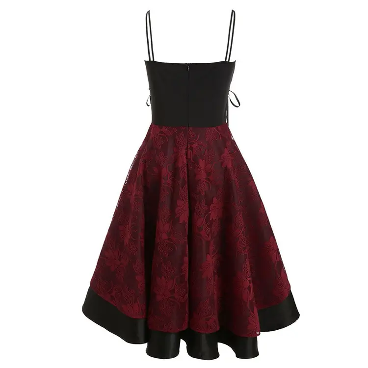 Black Floral Fishtail Lace Dress for Women — feature 11