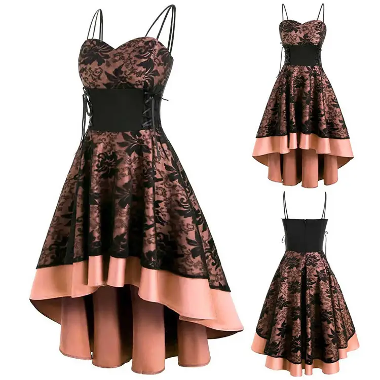 Black Floral Fishtail Lace Dress for Women — feature 6