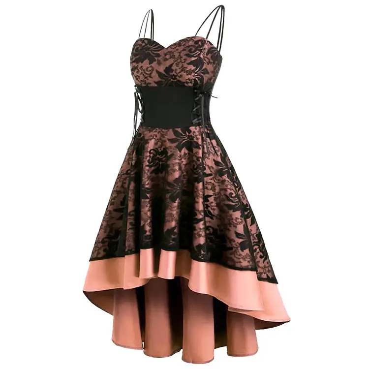 Black Floral Fishtail Lace Dress for Women — feature 7