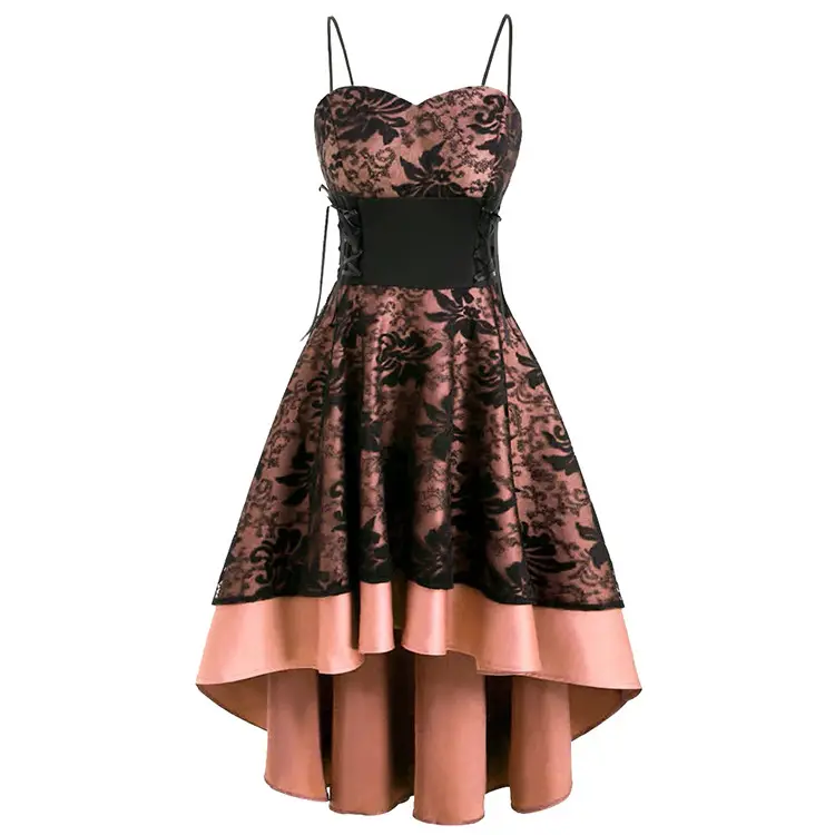 Black Floral Fishtail Lace Dress for Women — feature 9