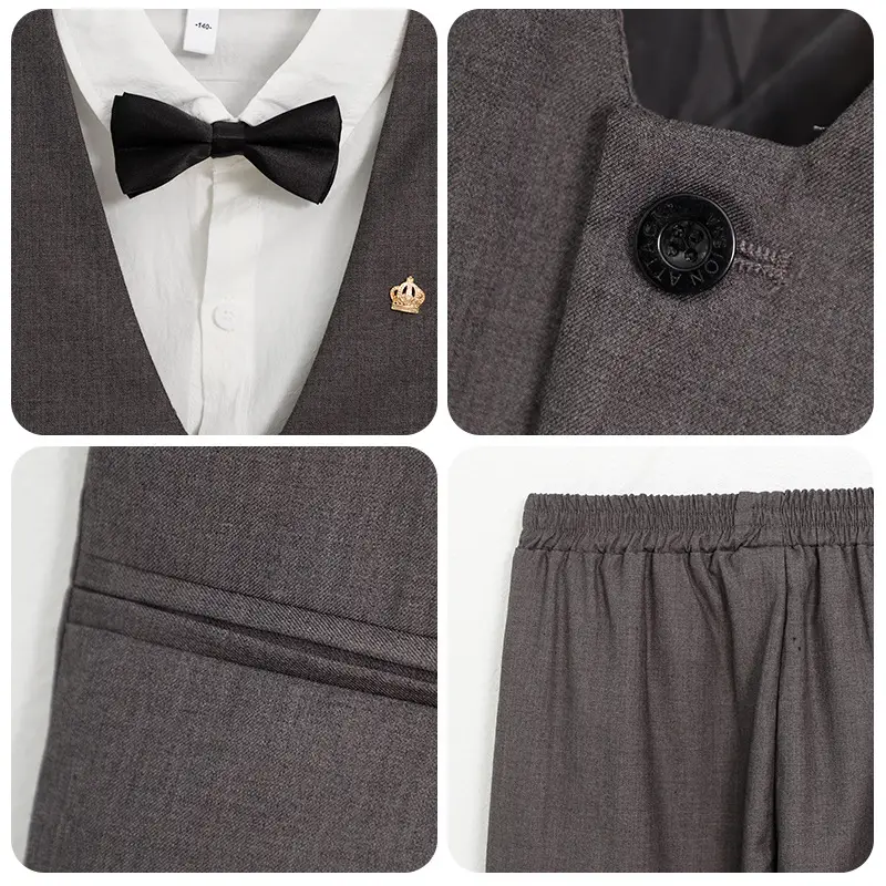 White Gentleman Vest Two-Piece Suit for Boys 2024 - Image 5