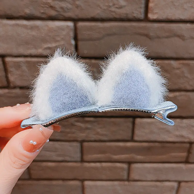 Cat Ear Plush Hair Clips for Women Girls