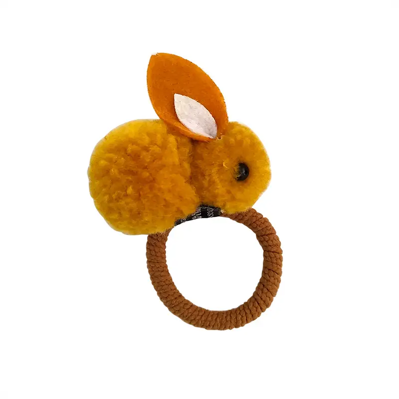 Plush Rabbit Ears Hair Ring for Girls - Image 12