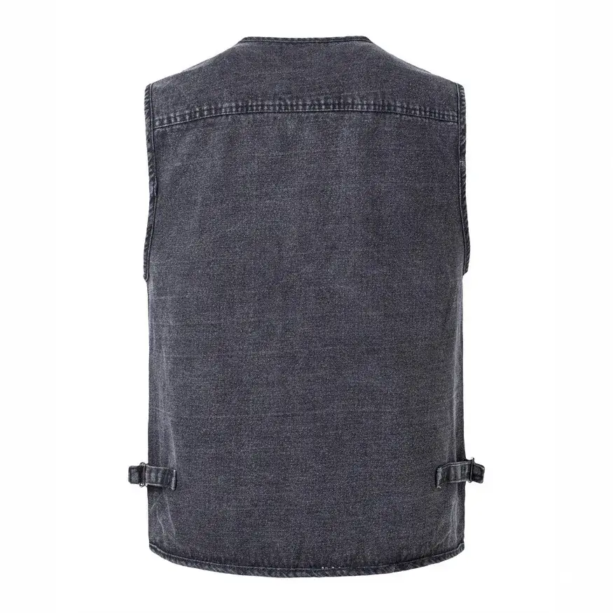 Denim Fishing Vest for Men Large Size - Image 6