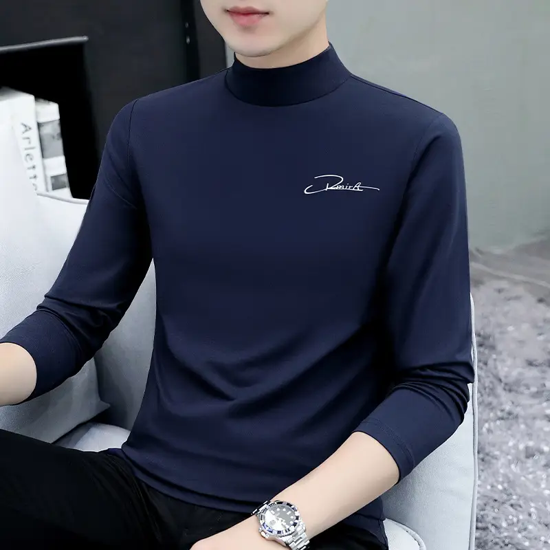 Men's Slim Fit Embossed T-Shirt with Collar - Image 31