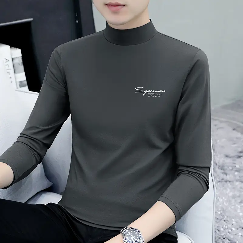Men's Slim Fit Embossed T-Shirt with Collar - Image 32