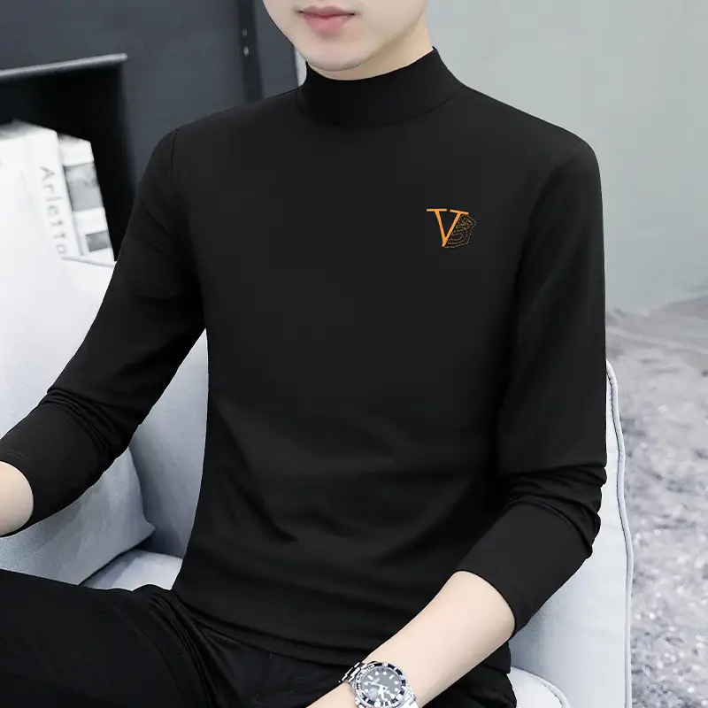 Men's Slim Fit Embossed T-Shirt with Collar - Image 33