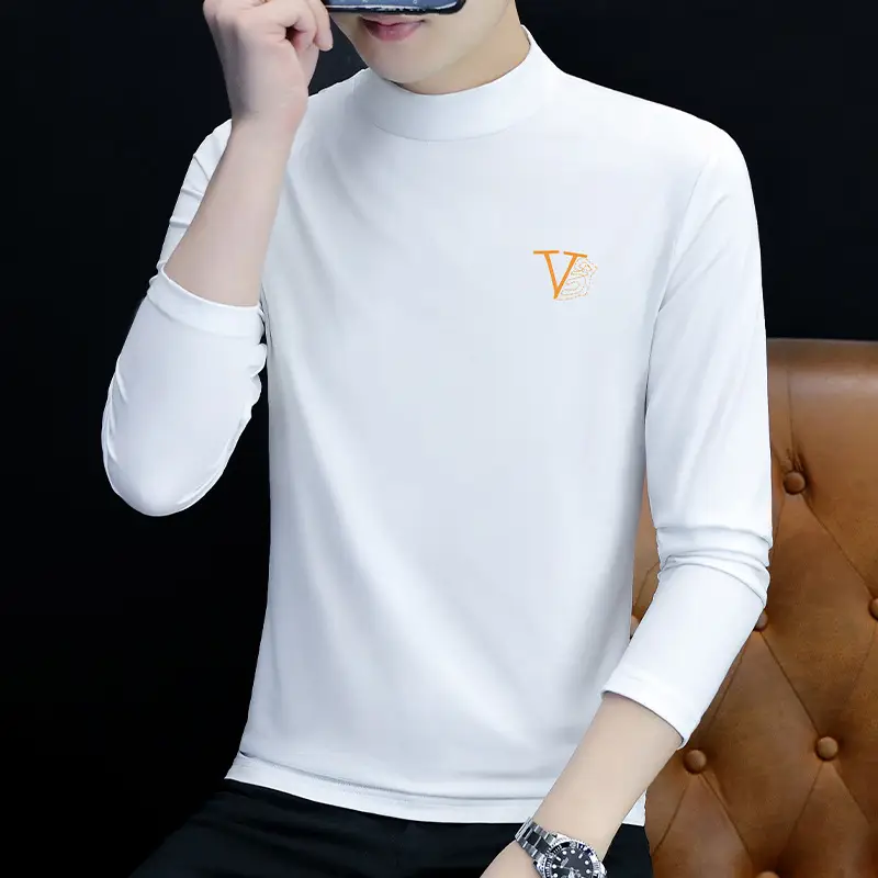 Men's Slim Fit Embossed T-Shirt with Collar - Image 13