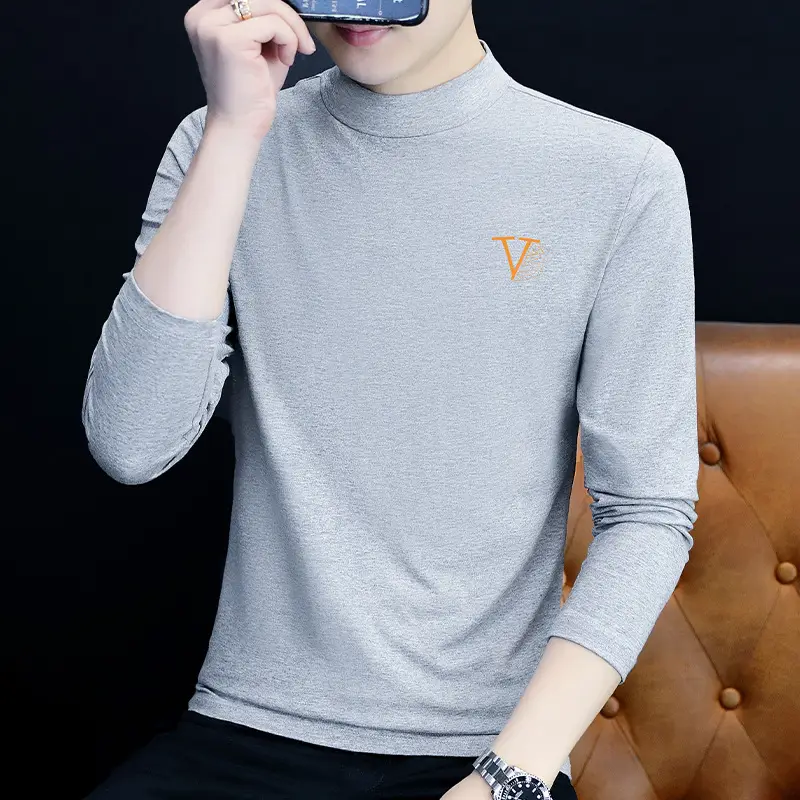 Men's Slim Fit Embossed T-Shirt with Collar - Image 15