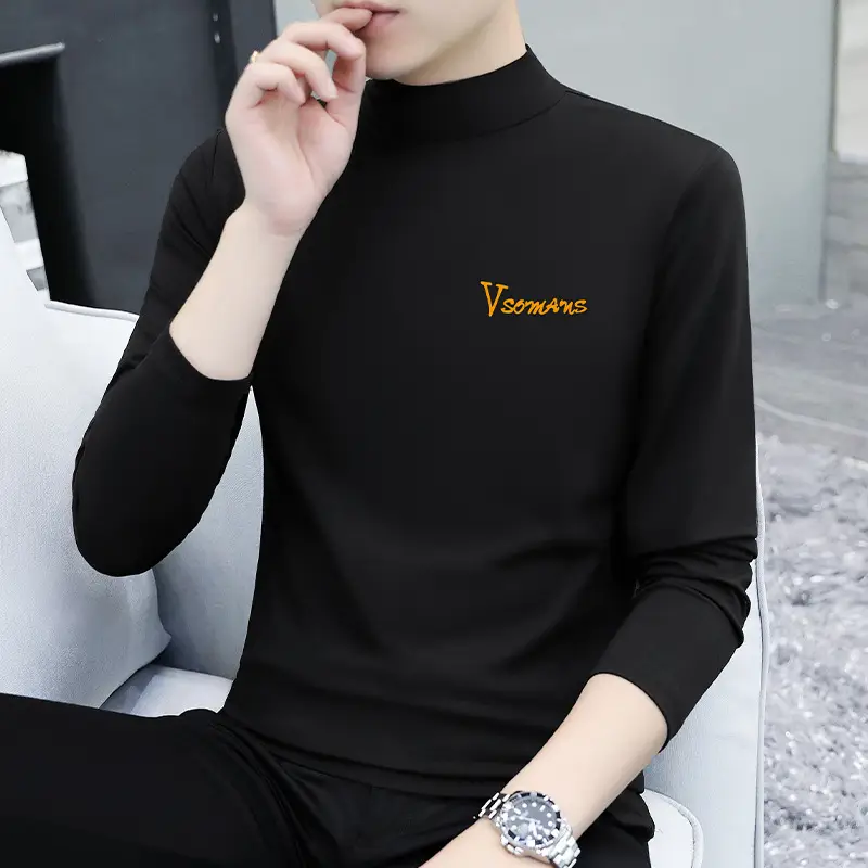 Men's Slim Fit Embossed T-Shirt with Collar - Image 17