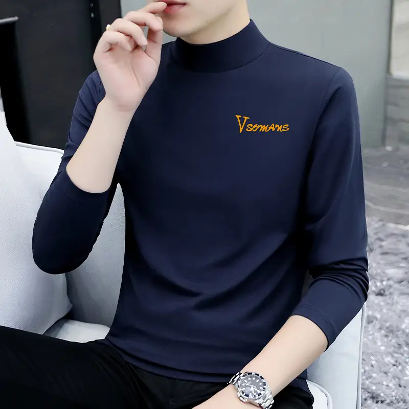 Men's Slim Fit Embossed T-Shirt with Collar - Image 19